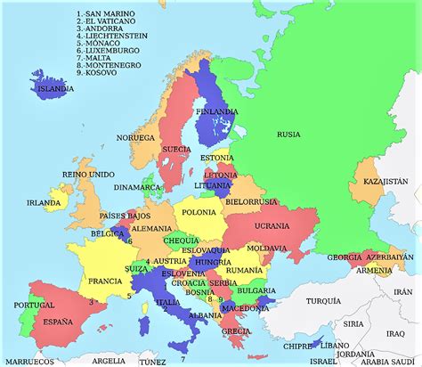 Top Mejores Mapa De Europa Con Nombres Y Capitales Para Imprimir En