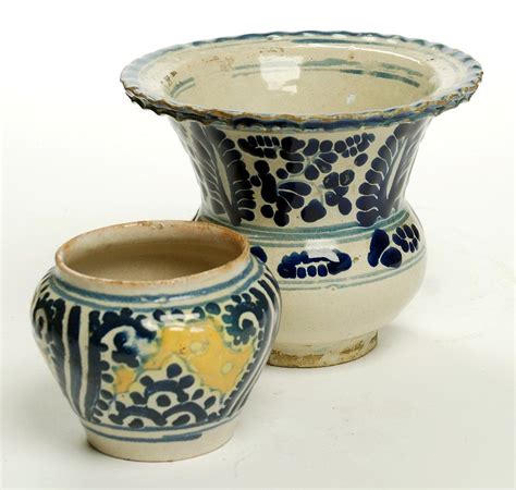 Talavera Poblana Jarron Talavera Colonial Art Pottery