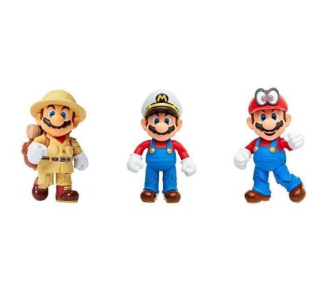Coffret 3 Figurines Super Mario Odyssée 10 Cm Jakks Pacific King