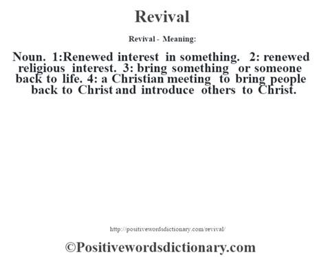 The Christian Definition Of Revival