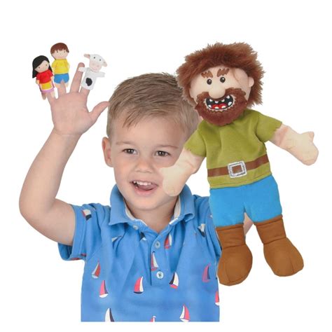 Fiesta Crafts Jack And The Beanstalk Hand And Finger Puppet Set