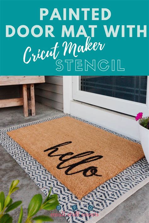 Painted Welcome Mat And Diy Wreath With Cricut Maker Small Stuff Counts