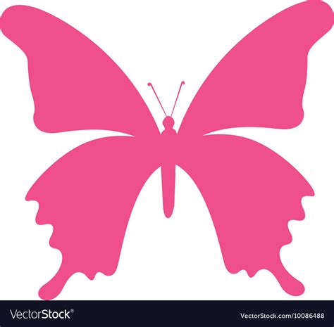 Butterfly Silhouette Pink Isolated Icon Royalty Free Vector