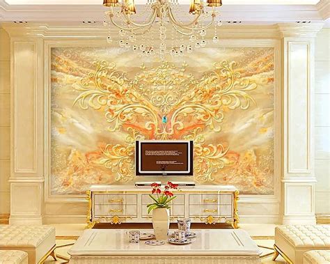 Beibehang Custom 3d European Luxury Marble Pattern Living Room Tv