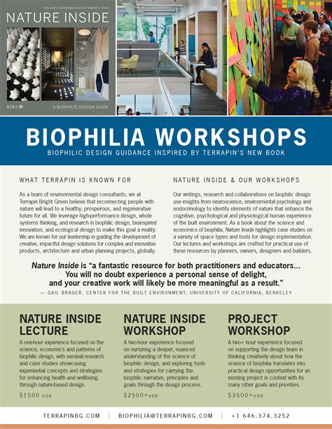Announcing 2021 Biophilic Design Workshop Series Terrapin Bright Green