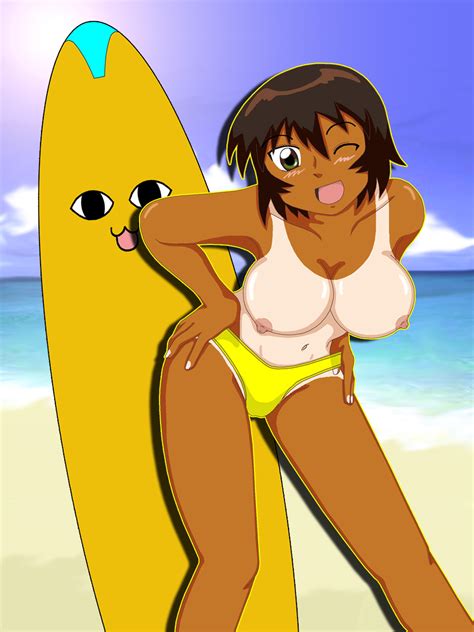 Rule 34 Azumanga Daiou Beach Bikini Blush Breasts Brown Hair Chiyo