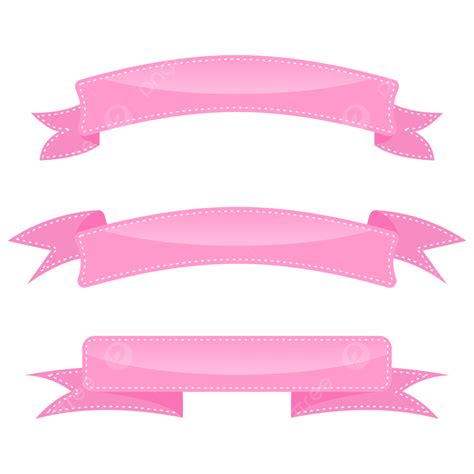 Pink Curve Ribbon Banner With Gradient Ribbon Pink Curve Png And