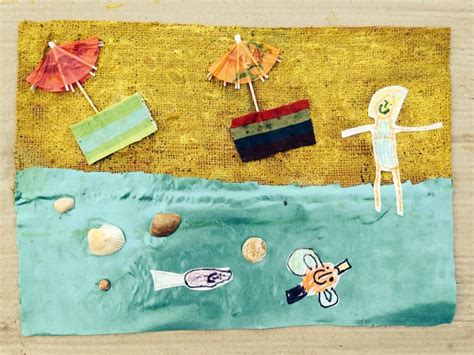 Seaside Texture Collage My Kid Craft