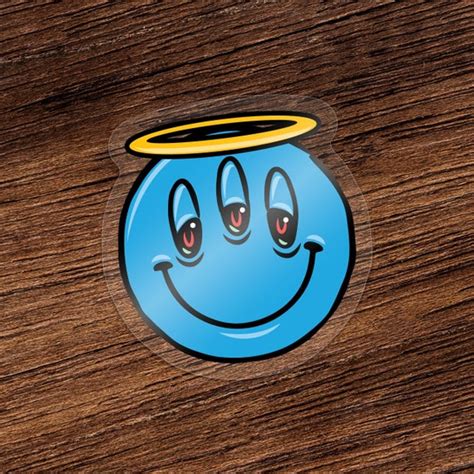 Angel Smiley Sticker Trippy Sticker Third Eye Smile Face Etsy