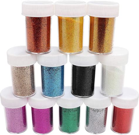 Glitter Shakers 12 Packs Arts And Crafts Glittermulti Coloured Sparkling