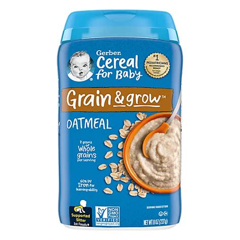 Gerber 1st Foods Grain And Grow Oatmeal Baby Cereal Canister 8 Oz Tom
