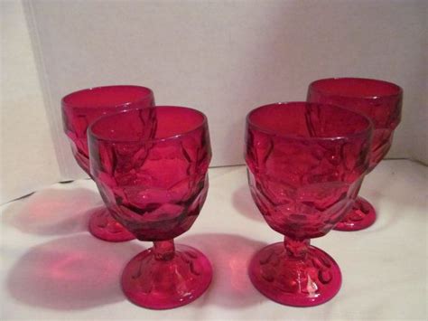 Viking Georgian Ruby Red Water Goblets Set Of 4 Etsy Red Water
