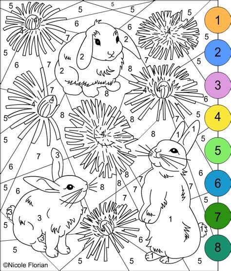 Nicoles Free Coloring Pages Color By Number Bunnies Coloring Pages