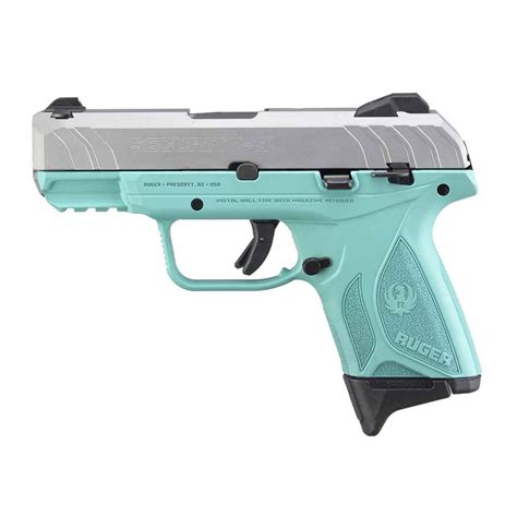 Ruger Security 9 Compact 9mm Luger 342in Silverturquoise Pistol 10