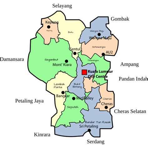 Kuala Lumpur Territory Map Free Svg