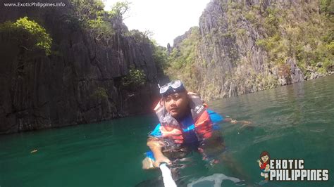 Taking A Dip At The Beautiful Twin Lagoon In Coron Palawan