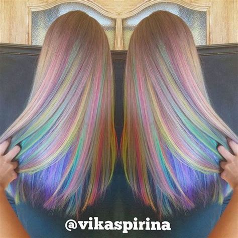 50 Expressive Opal Hair Color For Every Occasion Rainbow Hair Color