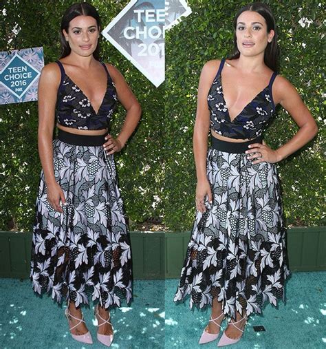 Teen Choice Awards Lea Michele In Casadei Snake Embossed Sandals