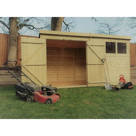 12 Ft W X 8 Ft D Solid Wood Garden Shed In 2021 Garden In The Woods