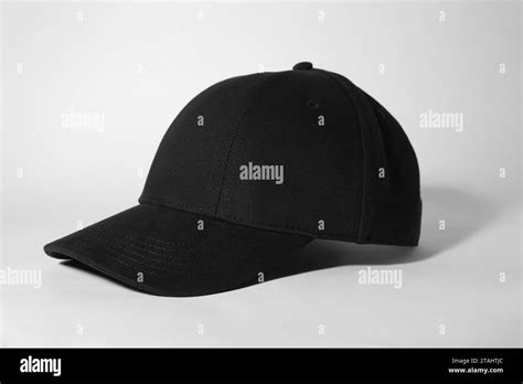 Stylish Black Baseball Cap On White Background Stock Photo Alamy
