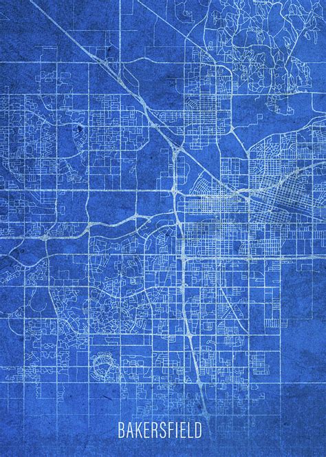 Bakersfield California City Street Map Blueprints Mixed Media By Design Turnpike Pixels
