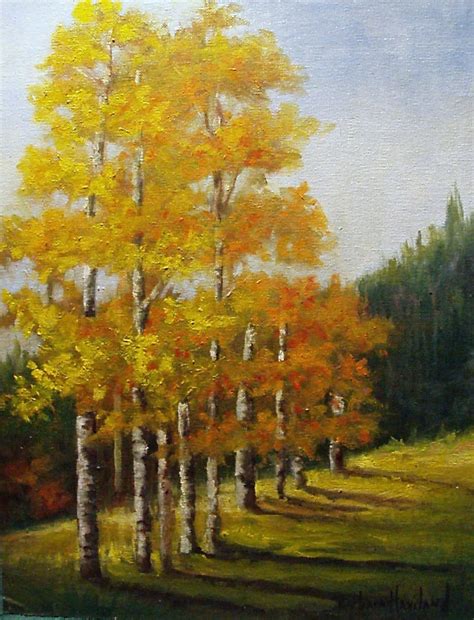 Aspen Trees Landscape Oil Painting Barbara By Barbsgarden