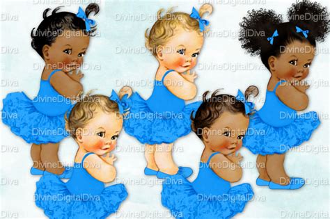 Vintage Baby Girl Set Ballerina Blue By Divine Digital Diva Thehungryjpeg
