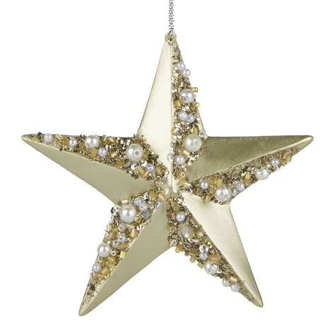 Gold Star With Gems Ornament 10 X 105cm Gold Stars Ornaments