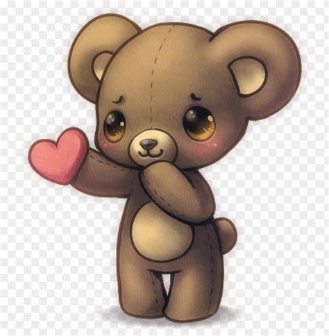 Free Download Hd Png Love Cute Anime Animals Bear Heart Kawaii Cute