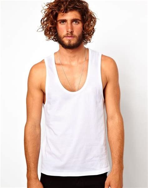 Blood Brother Asos Tank With Deep Scoop Neck In White For Men Lyst