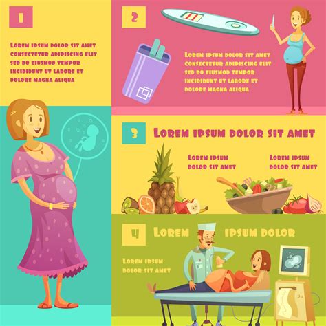 Pregnancy Stages Infographic Retro Style Poster 484294 Vector Art At Vecteezy