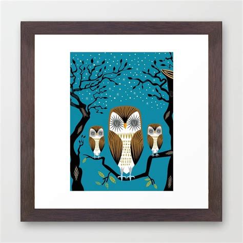 Three Lazy Owls Framed Art Print Conservation Walnut Flickr