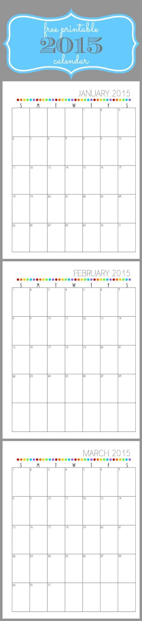 Free Printable 2015 Calendar