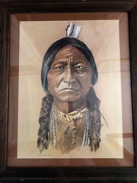Chief Sitting Bull Sioux Portrait And Signed By Hans P