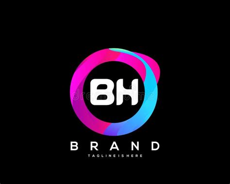 Initial Letter Bh Logo With Colorful Circle Background Letter