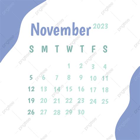 Mesa De Calendário De Novembro 2023 Png Novembro Calendário Mesa Do