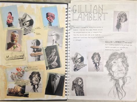 Gcse Art Wrap Mood Board And Gillian Lambert Artist Page Book Art