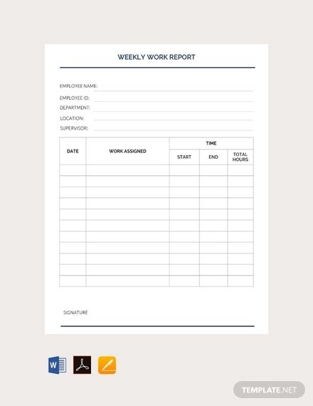 Work Report 29 Examples Format Pdf Examples