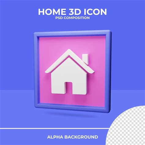 Premium Psd Home 3d Rendering Icon Rendering