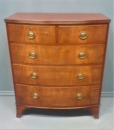 Victorian Mahogany Bow Front Chest Drawers Antiques Atlas