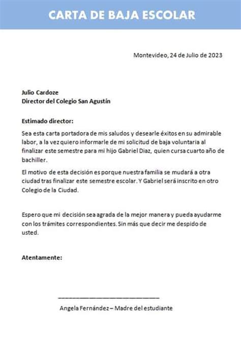 Carta De Baja Definitiva Universidad Fioricet