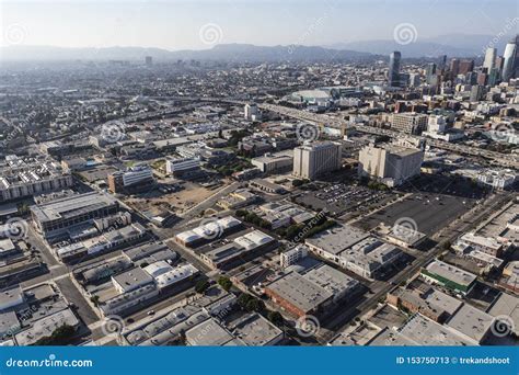 Aerial View South Of Downtown Los Angeles Stock Image Image Of
