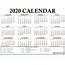 Free Printable 2020 Calendar  123Calendarscom