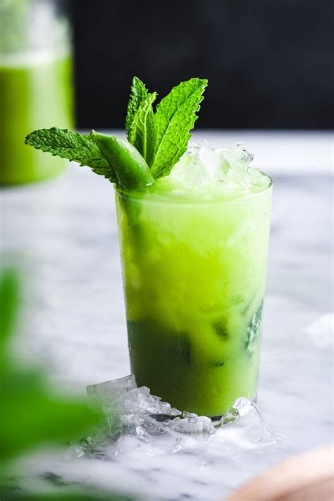 A Fizzy Sugar Snap Pea Mojito Mocktail Makes A Refreshing Drink For