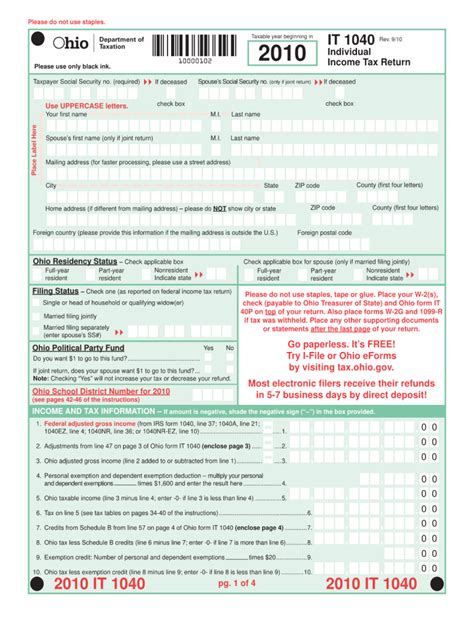Ohio 2019 It 1040 Form Fill Online Printable Fillable Blank