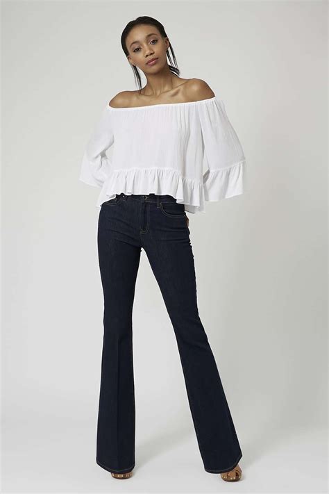 Crinkle Off Shoulder Bardot Top Do All White Everything Riviera Style We Love Topshop