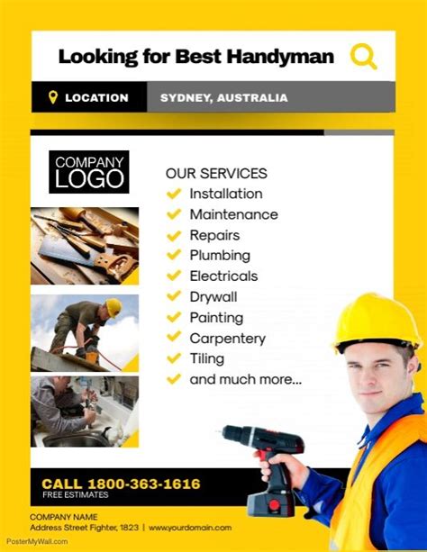 This feature is for graphic designers who have their cards ready to be printed, if you want to upload a photo. Handyman Professional Services Flyer Template | Handyman ...