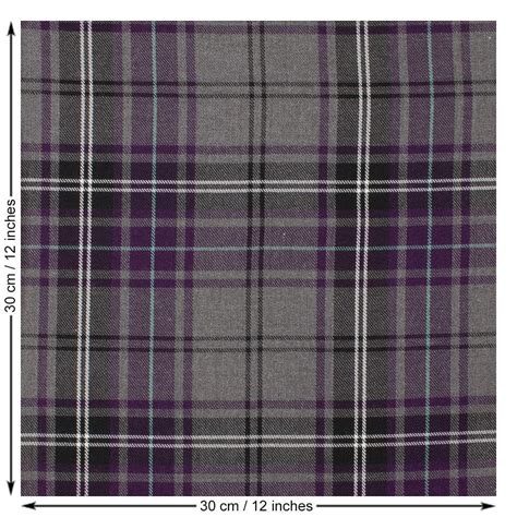 Tartan Fabric In Purple And Grey Sew Essential