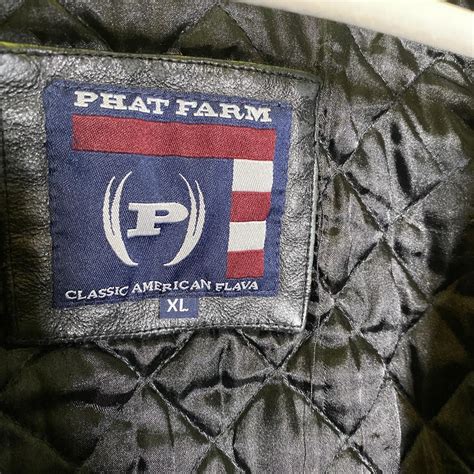 Vintage Phat Farm Classic Varsity Jacket Leather Depop