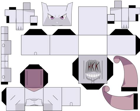 Mewtwo Paper Toy Free Printable Papercraft Templates